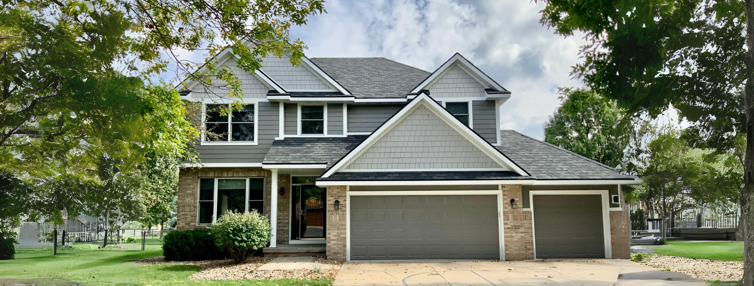 Gray House with New Windows