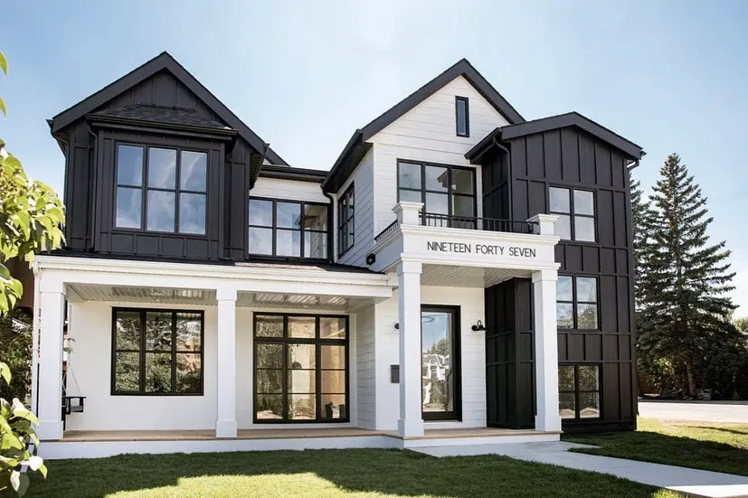 black and white home exterior